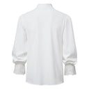 Men's White Victorian Ruffle Shirt & Black Pants Costume Set