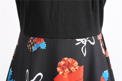 Christmas Print Fit & Flare A-Line Dress