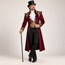 Men's Burgundy Gold-Scroll Victorian Gentleman 5-Piece Costume Set