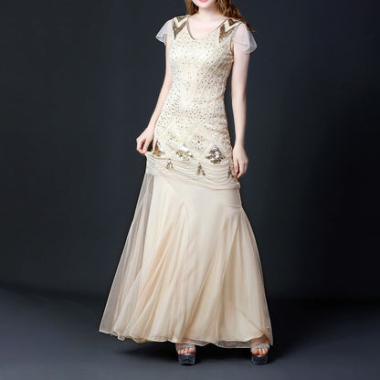 Mermaid Beaded Sequin Mesh Gown