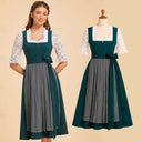 Premium Teal Green Oktoberfest Dirndl & White Lace Blouse Set