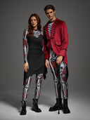 Women's Gothic Skeleton Bodysuit 3-Piece Halloween Costume Set