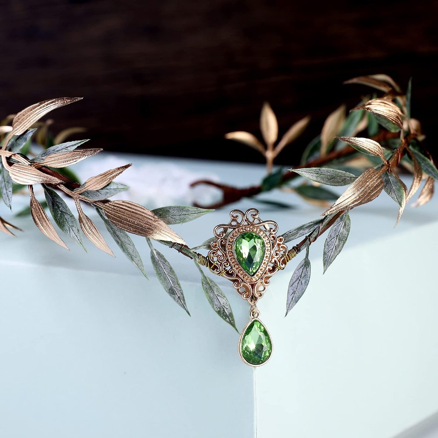 Fairy Leaf Rhinestone Headband Princess Headpiece