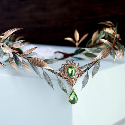 Fairy Leaf Rhinestone Headband Princess Headpiece