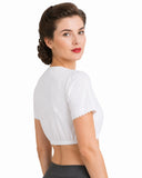 Blusa Dirndl blanca para mujer de Oktoberfest
