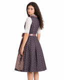 Oktoberfest Pink Embroidered Dirndl Dress with Lace Apron and Blouse