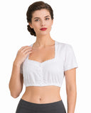 Blusa Dirndl blanca para mujer de Oktoberfest