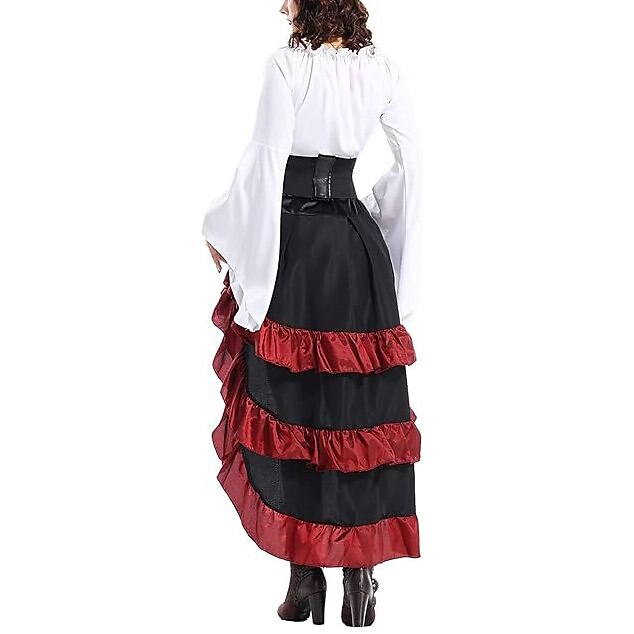 Medieval Pirate Set with Blouse Skirt Waspie Corset Belt