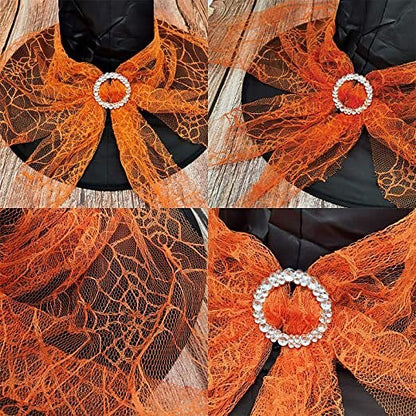 Black Witch Hat Pointed Sparkle Mesh Buckle