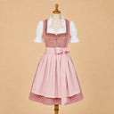 Premium Blush Pink Jacquard Oktoberfest Dirndl & White Puff Sleeve Blouse Set