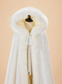 Women's Ivory Medieval Queen Gown & Fur-Trimmed Cloak Costume Set