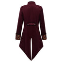 Ensemble de costume victorien pour homme 5 pièces bordeaux à bordures florales