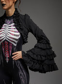 Women's Skeleton Bodysuit 2-Piece Halloween Costume Set