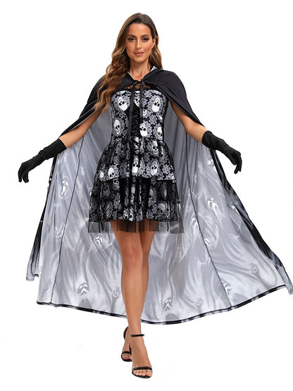 Skeleton Skull Ghost Bride Costume
