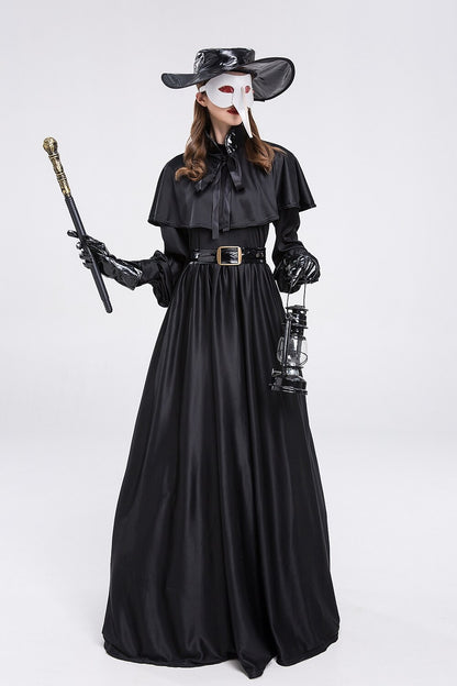 Cape de costume de médecin de la peste pour femme