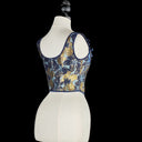 Renaissance Style Blue Pattern U-Back Corset Vest - Retrorobe