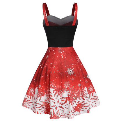 Christmas Vintage Snowflake A-Line Dress