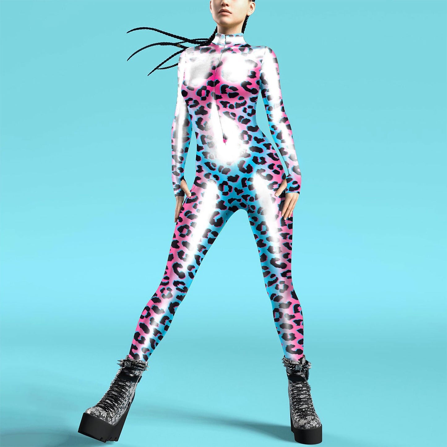 Rainbow Print Catsuit Costume