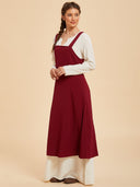 Women's Burgundy Medieval Overdress Costume Set