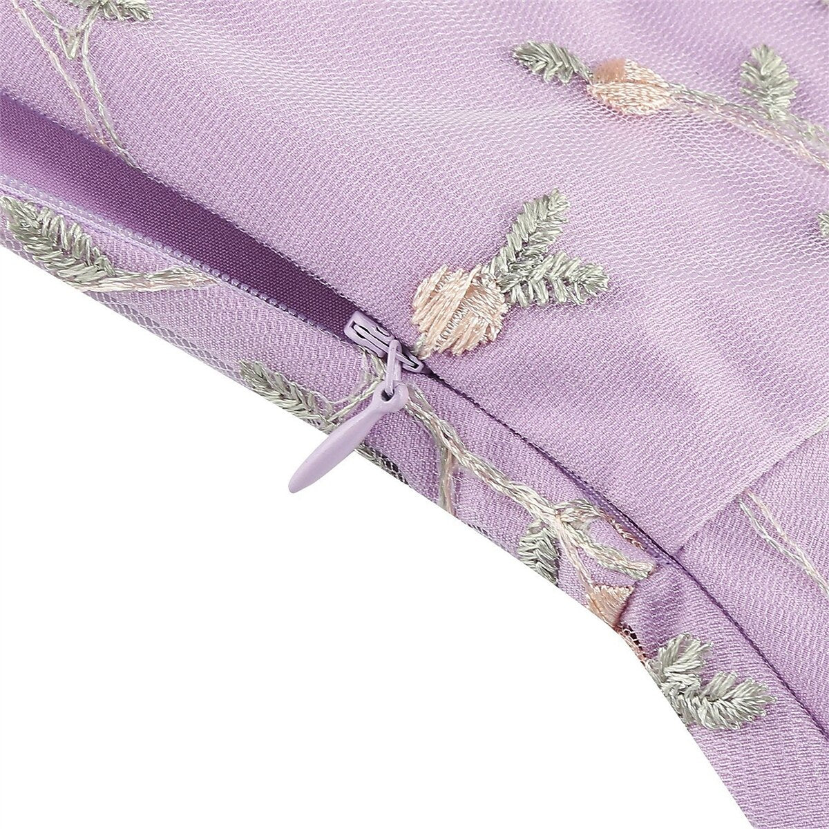 Floral Embroidered Halter Midi Dress