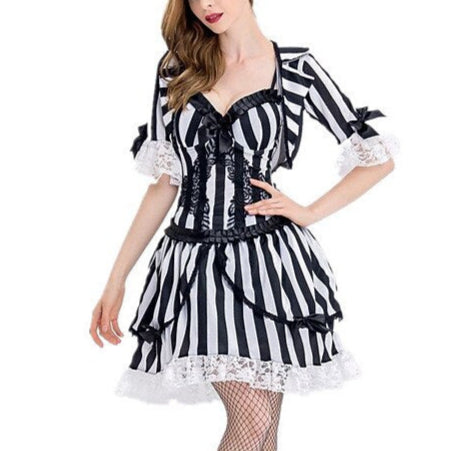 Women's Stripe Zombies Dress Fancy Dress