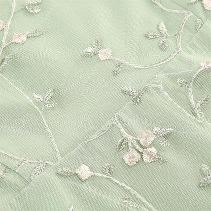 Floral Embroidered Halter Midi Dress