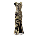Vestido de noche dorado con lentejuelas