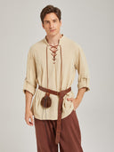 Men's Beige & Brown Pirate Costume Set