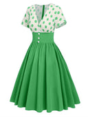 Robe midi cache-cœur à pois