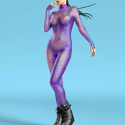 Rainbow Print Catsuit Costume