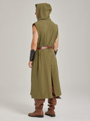 Men's Olive Green Sleeveless Ranger LARP Costume Set
