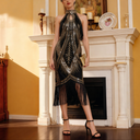 Art Deco Fringe Trim Flapper Dress