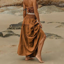Retro Style Cotton Basic Wrap Skirt with Two Way Wear Design - Retrorobe