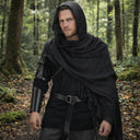 Conjunto de camisa de guardabosques medieval con protectores, armadura, chal y cinturón