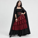 Women's Burgundy & Black Gothic Vampire Outfit 4-Piece Costume Set