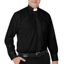 Camisa de sacerdote con cuello de solapa y manga larga