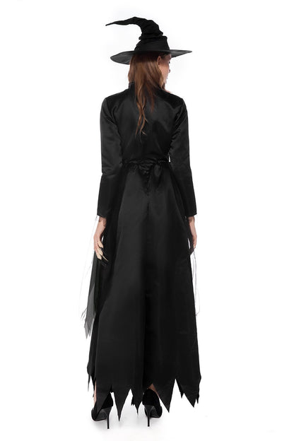 Gothic Witch Costume with Hat for Halloween