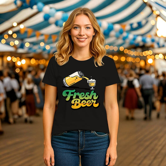 Women's Oktoberfest Fresh Beer Graphic T-shirt