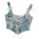 Renaissance Style Floral Lace Design Corset Vest - Retrorobe