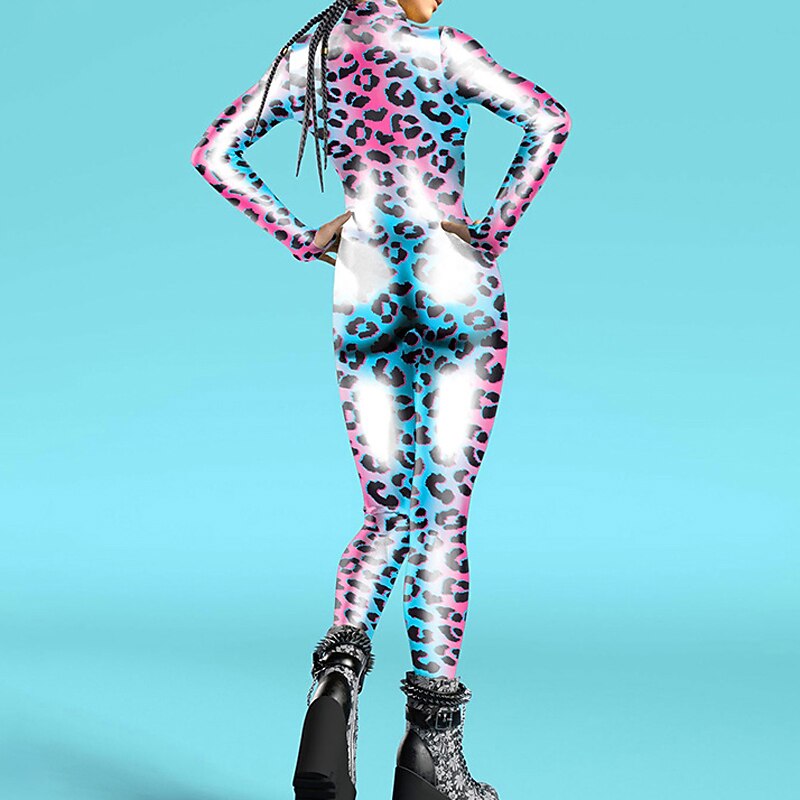 Rainbow Print Catsuit Costume