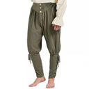 Men's Black Pirate Costume Set with Cream Ruffled Shirt