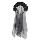 Halloween-Stirnband mit gotischem Blumen-Schleier für Damen