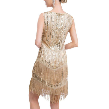 Sequin Flapper  Dress with Accessories Set
