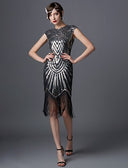 Art Deco Sequin Tassel Flapper Cocktail Dress