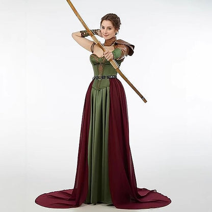 Medieval Fairy Archer Dress Set with Bracer