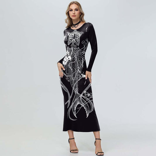 Skull Skeleton Halloween Dress
