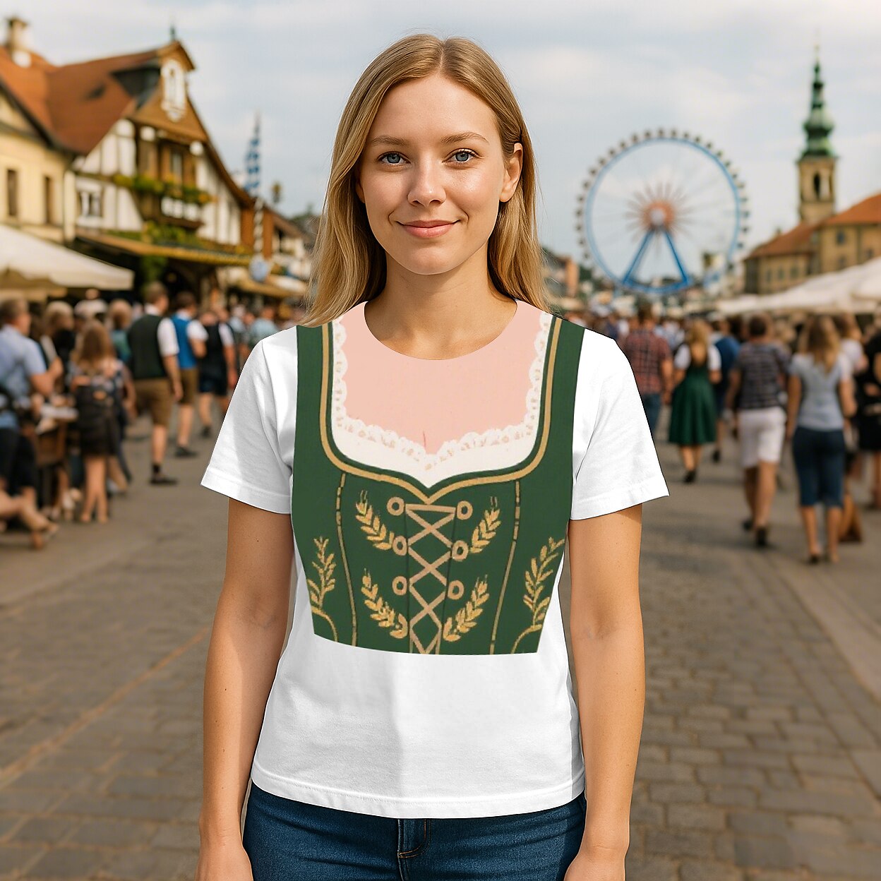 Women's Oktoberfest Dirndl Graphic T-shirt