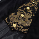 Men's Black & Gold Gothic Victorian Long Coat Costume Set