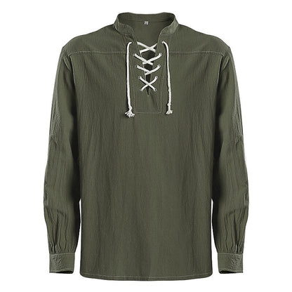 Pirate Style Lace-Up Poet Blouse