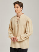 Men's Medieval Lace-Up Tunic Shirt for Renaissance Faire